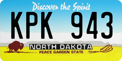 ND license plate KPK943