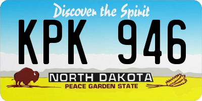 ND license plate KPK946