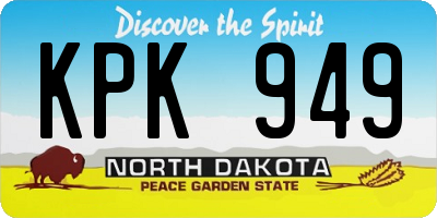 ND license plate KPK949