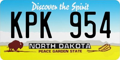 ND license plate KPK954