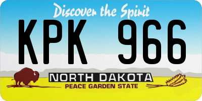 ND license plate KPK966