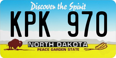 ND license plate KPK970
