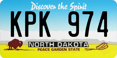 ND license plate KPK974