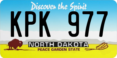 ND license plate KPK977