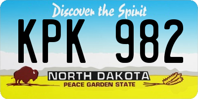 ND license plate KPK982
