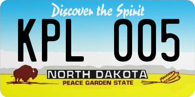 ND license plate KPL005