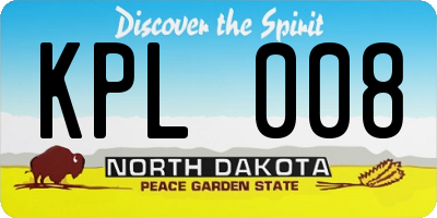 ND license plate KPL008