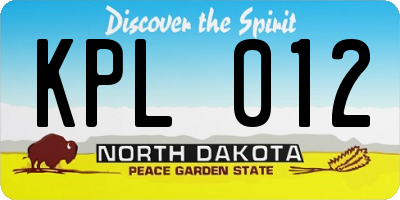 ND license plate KPL012