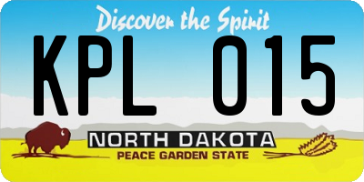 ND license plate KPL015