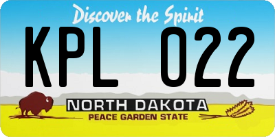 ND license plate KPL022