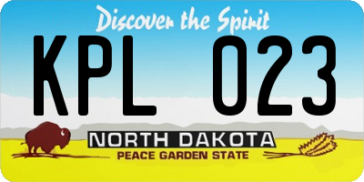 ND license plate KPL023