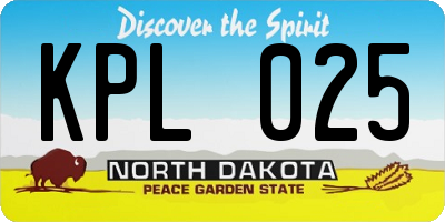 ND license plate KPL025