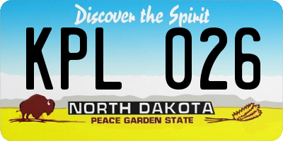 ND license plate KPL026