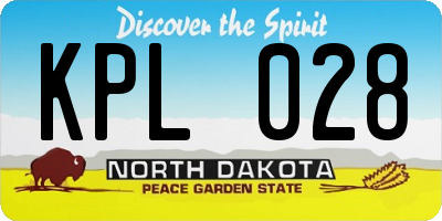 ND license plate KPL028