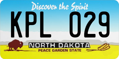 ND license plate KPL029
