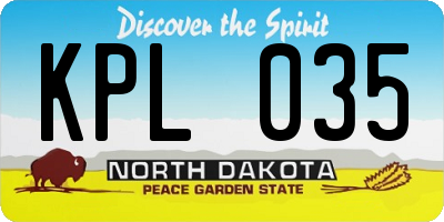 ND license plate KPL035
