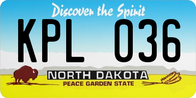 ND license plate KPL036