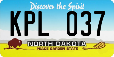 ND license plate KPL037
