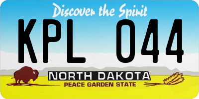 ND license plate KPL044