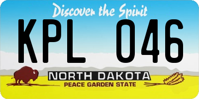 ND license plate KPL046