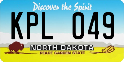 ND license plate KPL049