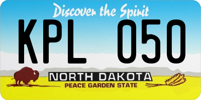 ND license plate KPL050
