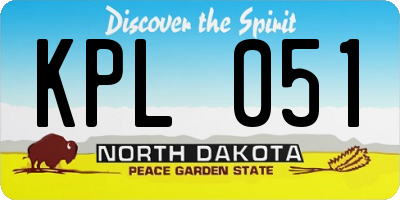 ND license plate KPL051