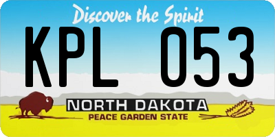 ND license plate KPL053