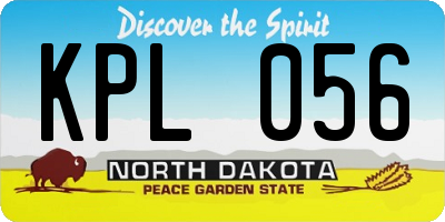 ND license plate KPL056