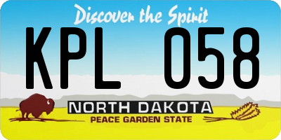 ND license plate KPL058