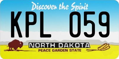 ND license plate KPL059