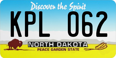 ND license plate KPL062