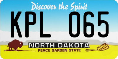 ND license plate KPL065