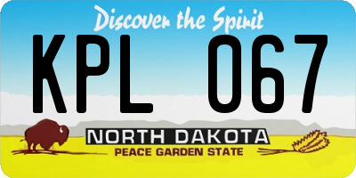 ND license plate KPL067