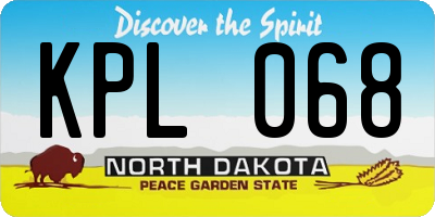 ND license plate KPL068
