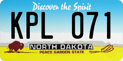 ND license plate KPL071