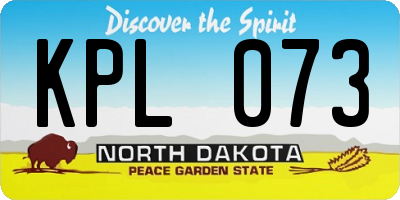 ND license plate KPL073