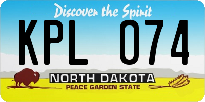 ND license plate KPL074