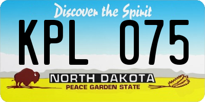 ND license plate KPL075