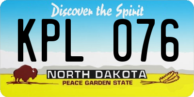 ND license plate KPL076