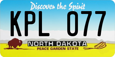 ND license plate KPL077