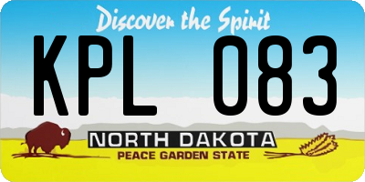 ND license plate KPL083