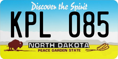 ND license plate KPL085