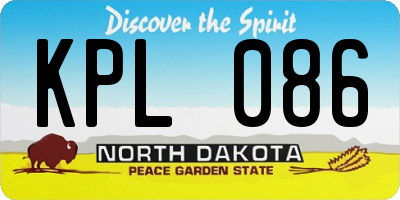 ND license plate KPL086
