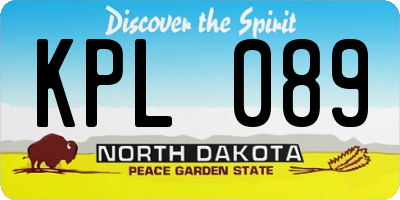 ND license plate KPL089