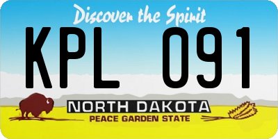 ND license plate KPL091
