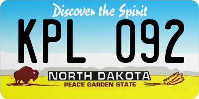 ND license plate KPL092