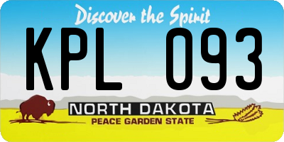 ND license plate KPL093