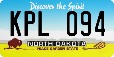 ND license plate KPL094