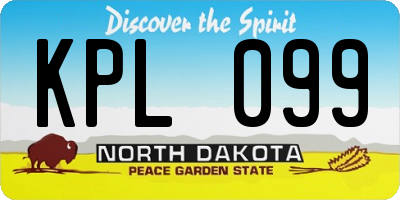 ND license plate KPL099